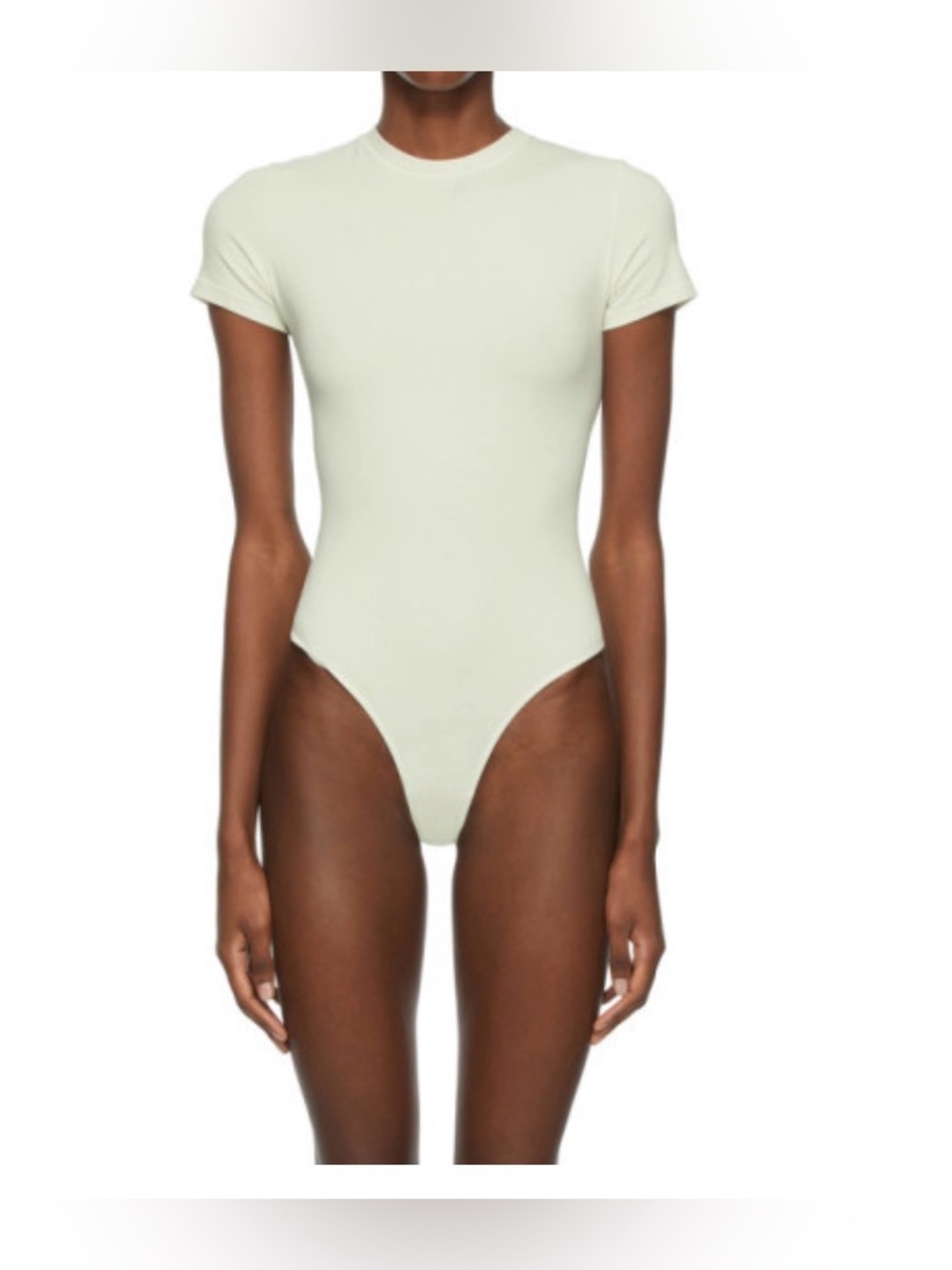 SKIMS Short Sleeve Crewneck Bodysuit in Pale Green